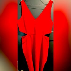 Red Express Mini dress with side cutouts